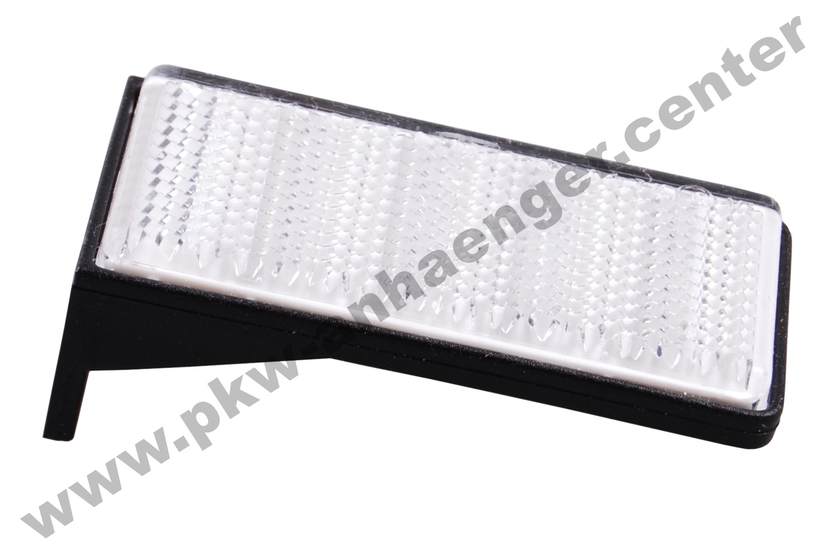 Rückstrahler 76x34mm eckig weiß mit Winkelhalter