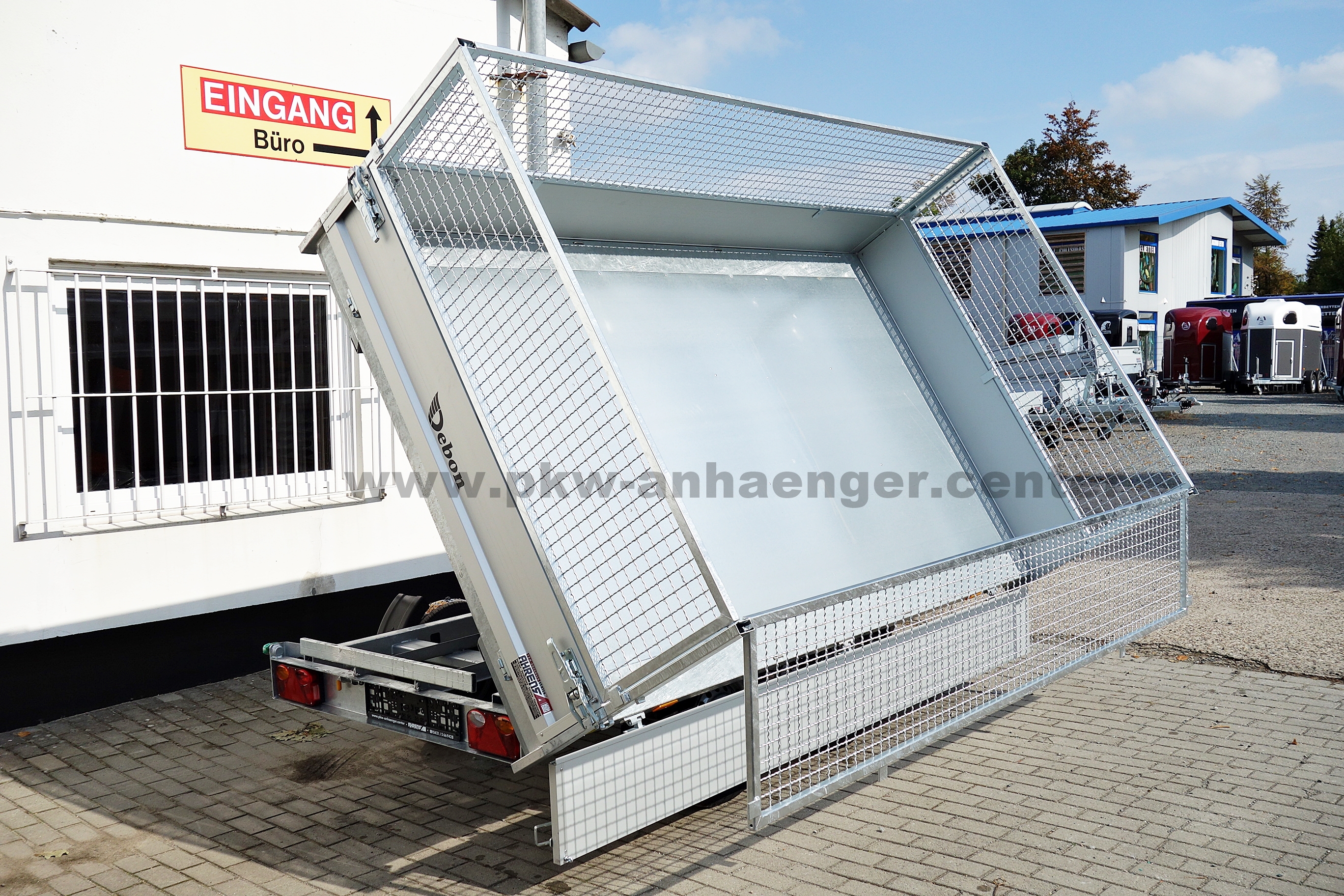 DEBON PW3.6 CHEVAL LIBERTE 3500kg 360x180x90cm Dreiseitenkipper mit Wellgitteraufsatz