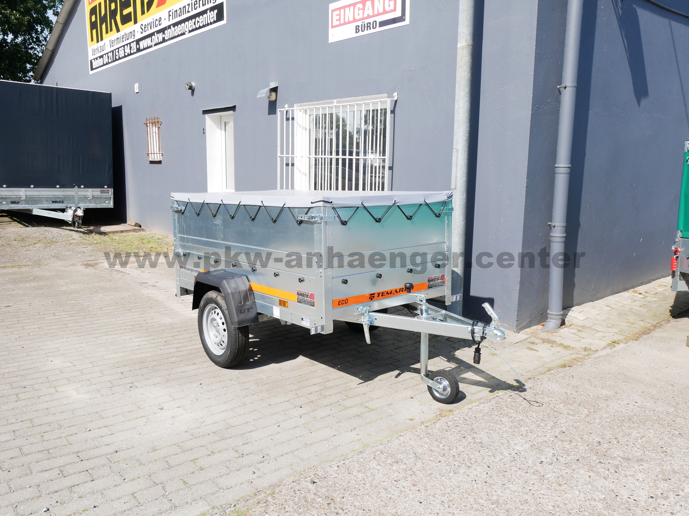 aTE-750-201x106x70-Aufsatz-Flachp-1 TEMARED ECO 2010 KIPP 750kg 201x106x70cm Aufsatz Flachplane klappbare Deichsel Pkw Anhänger