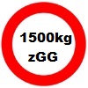 Schild-1500kg-weiss 1500kg Gesamtgewicht statt 1350kg