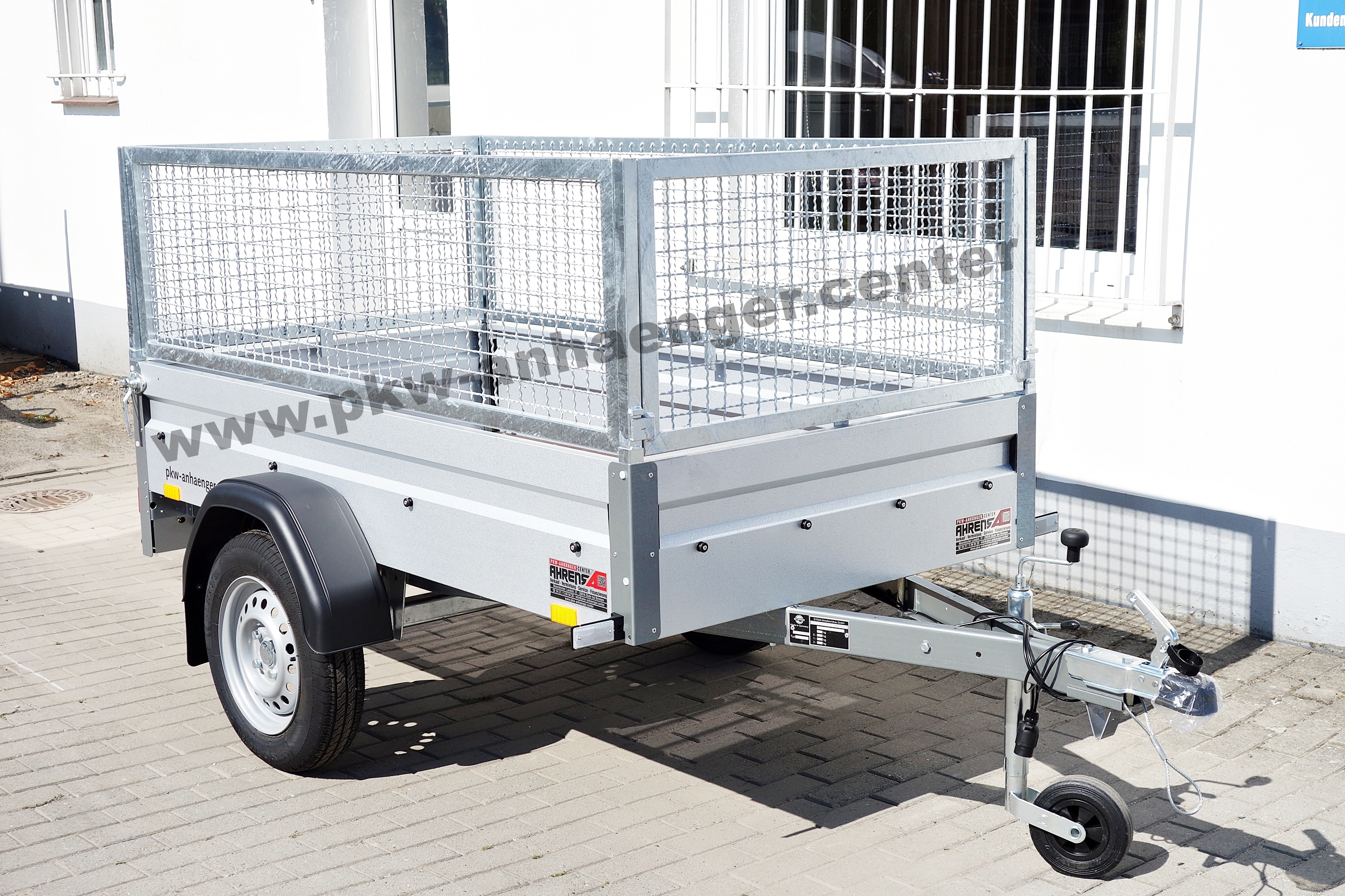 a-ST-750-201x108x90-Gitterauf-2 Anhänger Stema mit Wellgitteraufsatz 750kg Basic