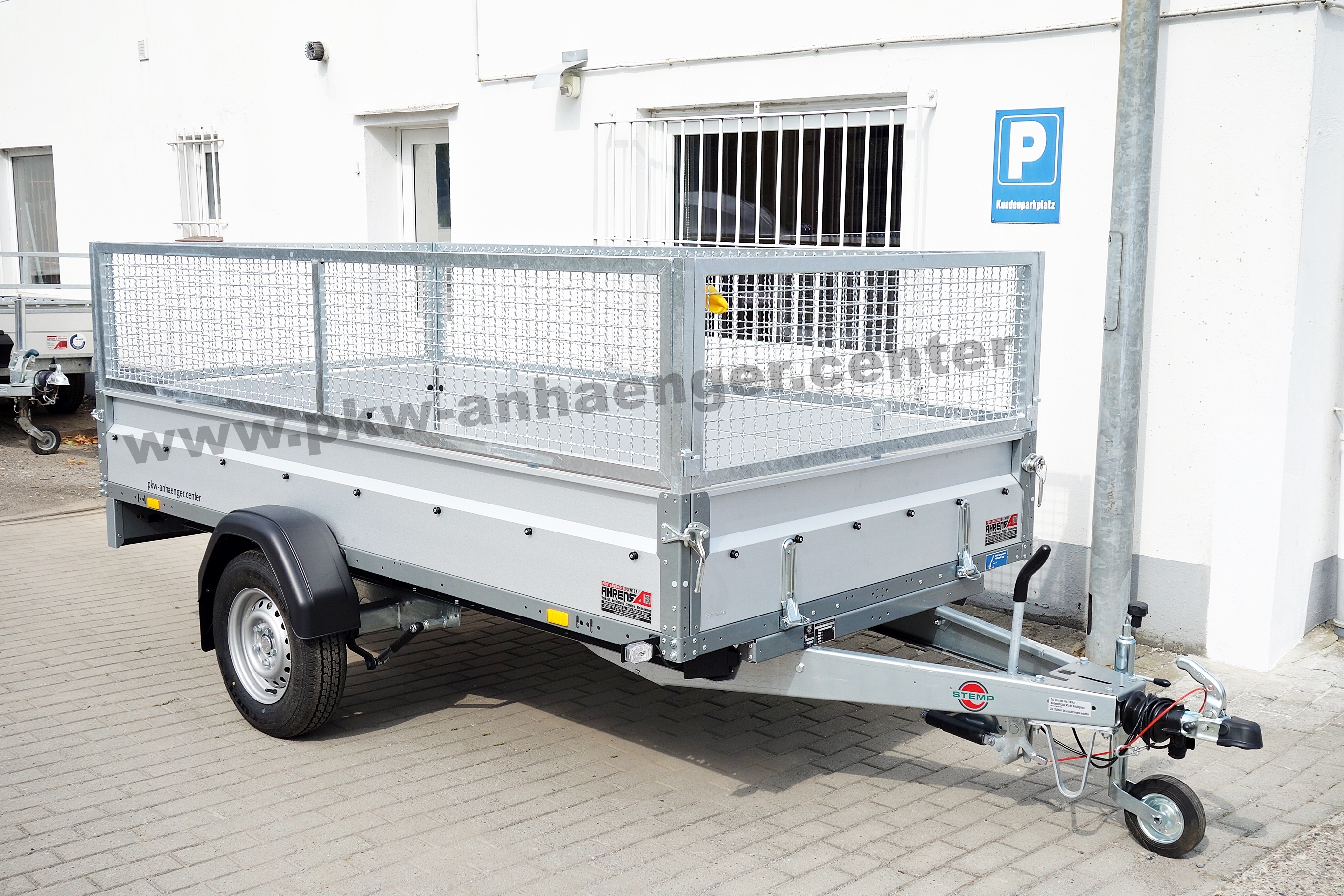 a-ST-1300-301x153x90-Gitterauf-2 Kastenanhänger mit Gitteraufsatz Stema Systema 3m 1300kg