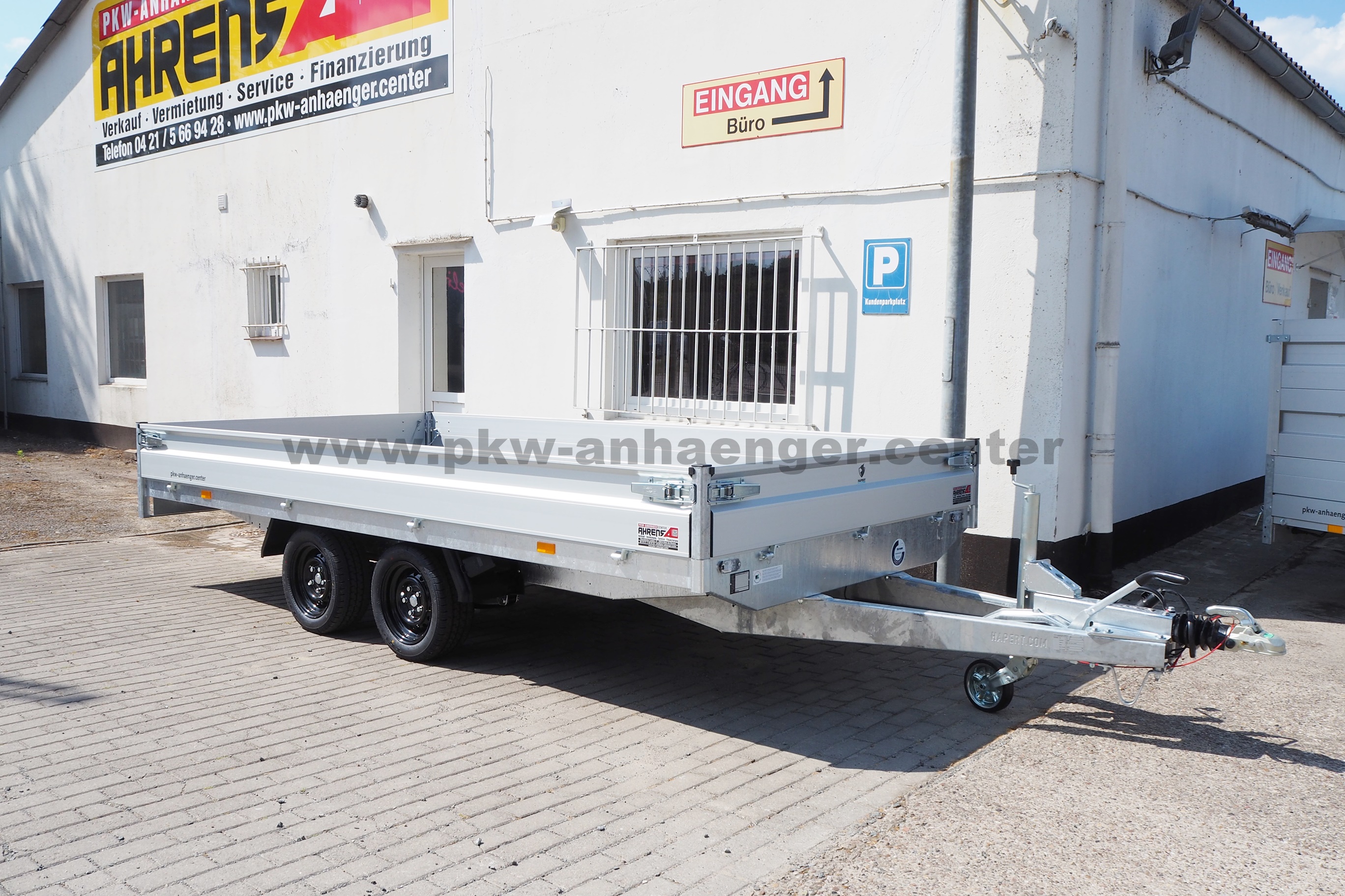 aHA-3500-405x200-Para-13Zoll-1 Hochlader HAPERT 3500kg 405x200cm AZURE H2 niedrig 13" Parabelfederung