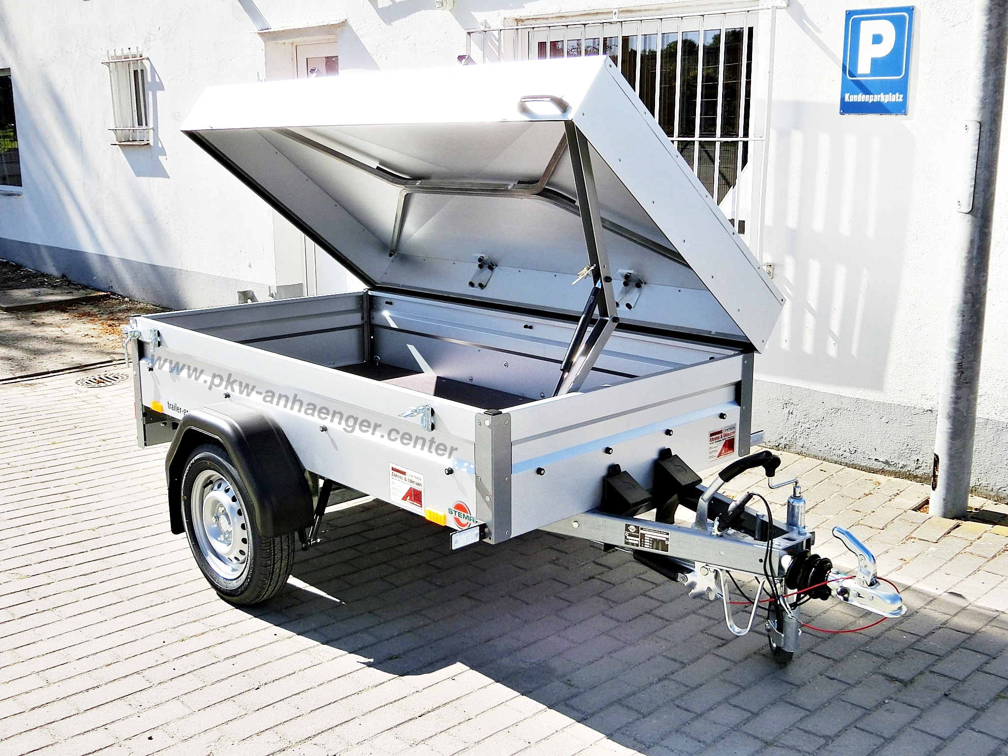 a-ST-750-201x105x50-Deckel-gebremst-6-w Deckelanhänger Stema 750kg gebremst mit 100km/h 201x108x50cm