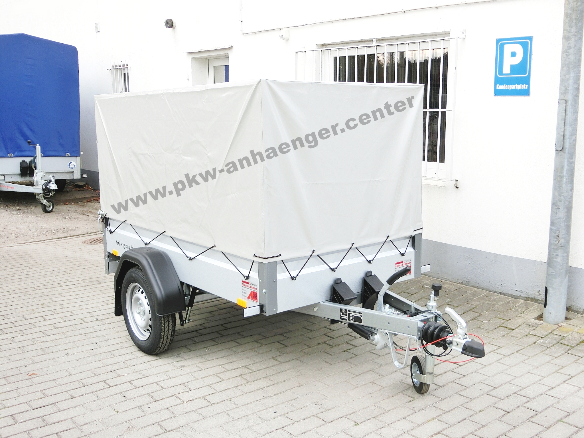 a-ST-750-geb-205x108x120-PG-grau-2 gebremster Planenanhänger 100km/h Stema 750kg 201x108cm