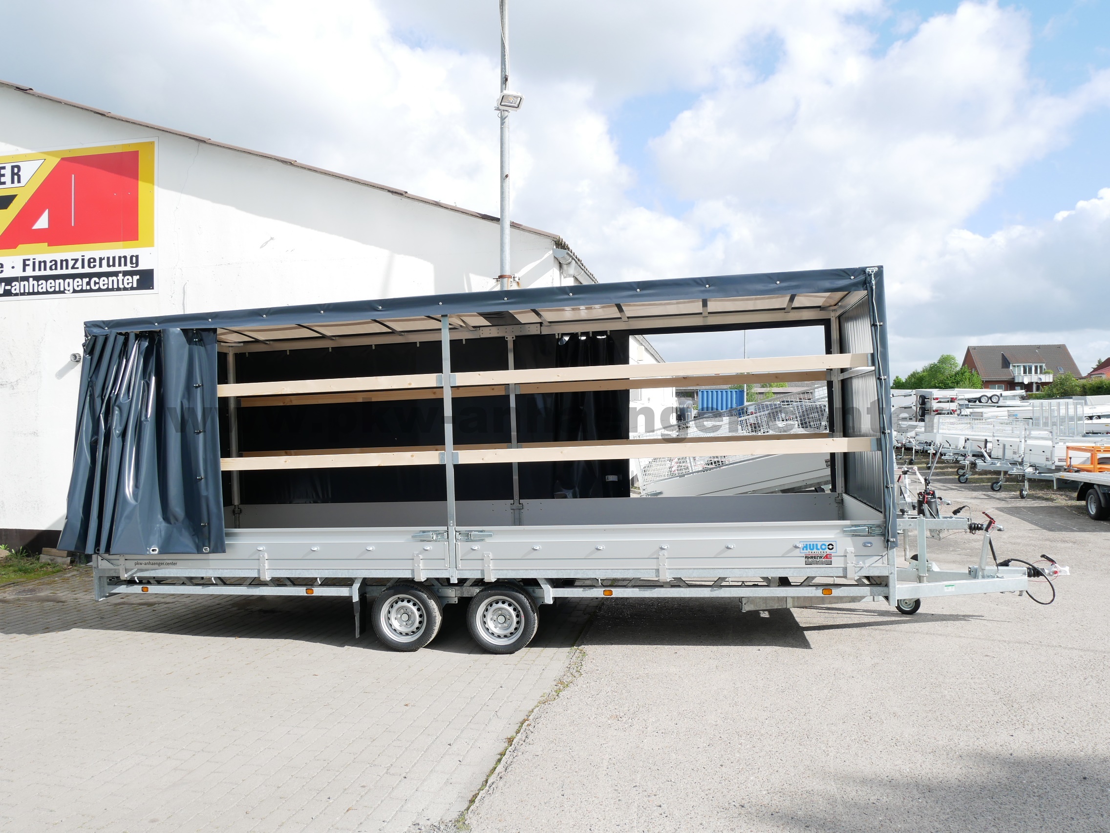 aHU-3000-611x203x200-PG-anthrazit-2x-Schiebepl-Runddach-9 Hulco MEDAX-2 3000kg 611x203x200cm Planenanhänger Schiebeplane seitlich Runddach