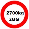Schild-2700kg-weiss 2700kg Gesamtgewicht statt 2000kg