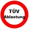 Schild-T-V-Ablastung-weiss TÜV-Abnahme Ablastung Gesamtgewicht